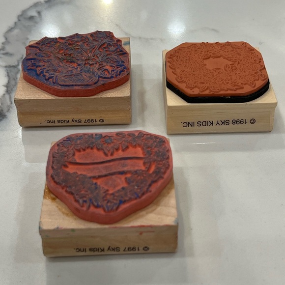 RUBBER STAMPS LOT OF 3: ‘Florals 2’ Stamps Bundle from Sky Kids Inc. 1997 & 1998 - Picture 4 of 8